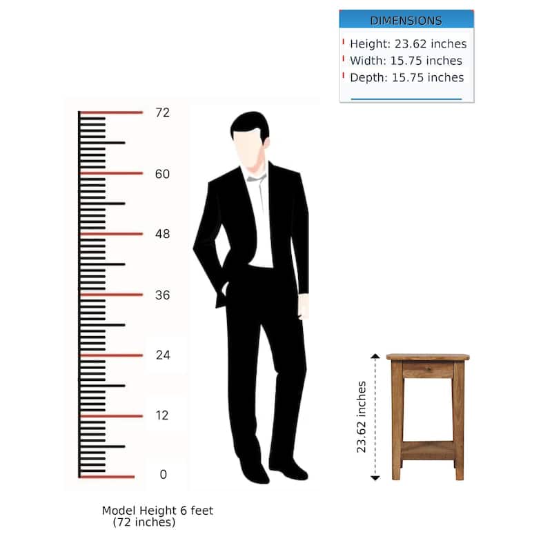 Solid Wood Rope End Table