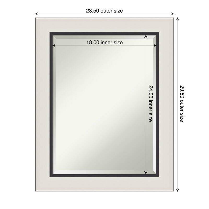 Ellie Beveled Framed Wall Mirror - 24 x 30 in - Ellie Silver Black