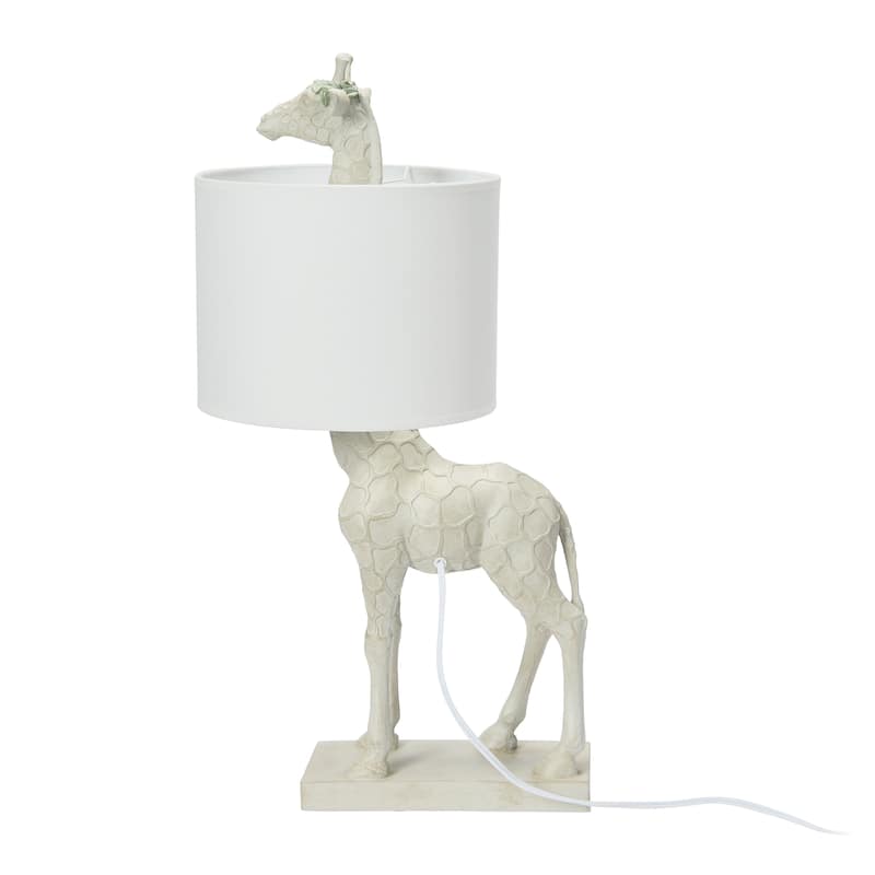 Resin Giraffe Table Lamp with Linen Shade