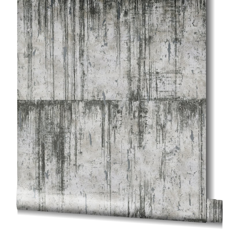 Galerie Wallcoverings Air Collection Metallic Aged Concrete Textured Wallpaper Roll