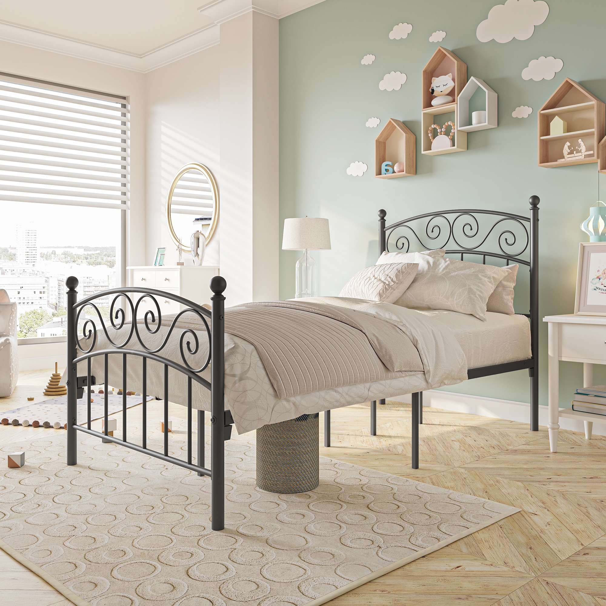 Bed Frame with Headboard and Footboard - Overstock - 35756632