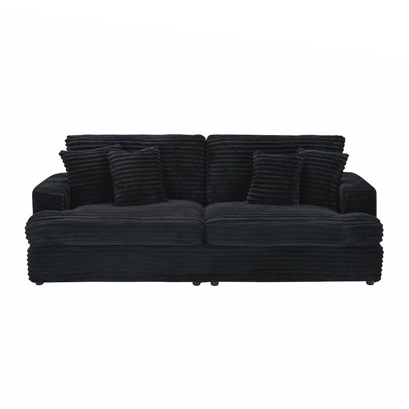 3-Seat corduroy Sofe With 4 Pillows