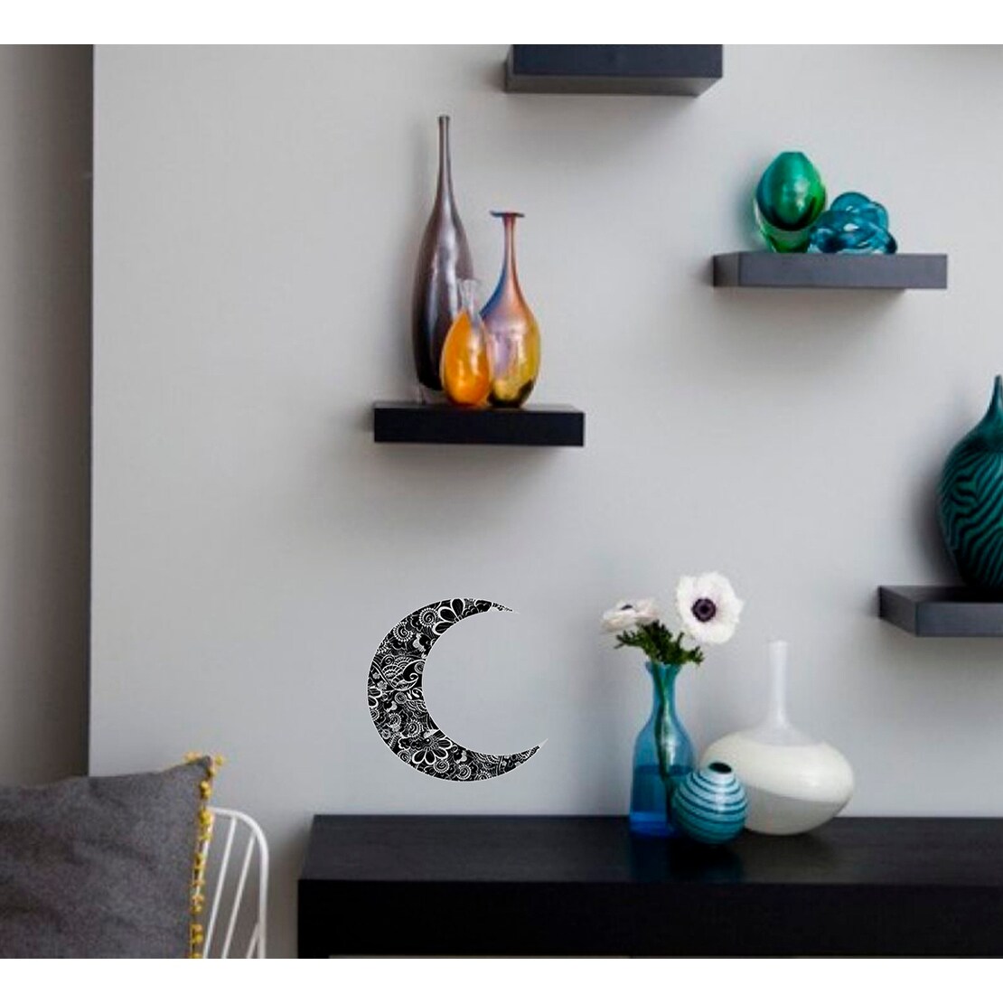 Elegant Moon Mandala Decal Sticker for Stylish Wall Decor-image