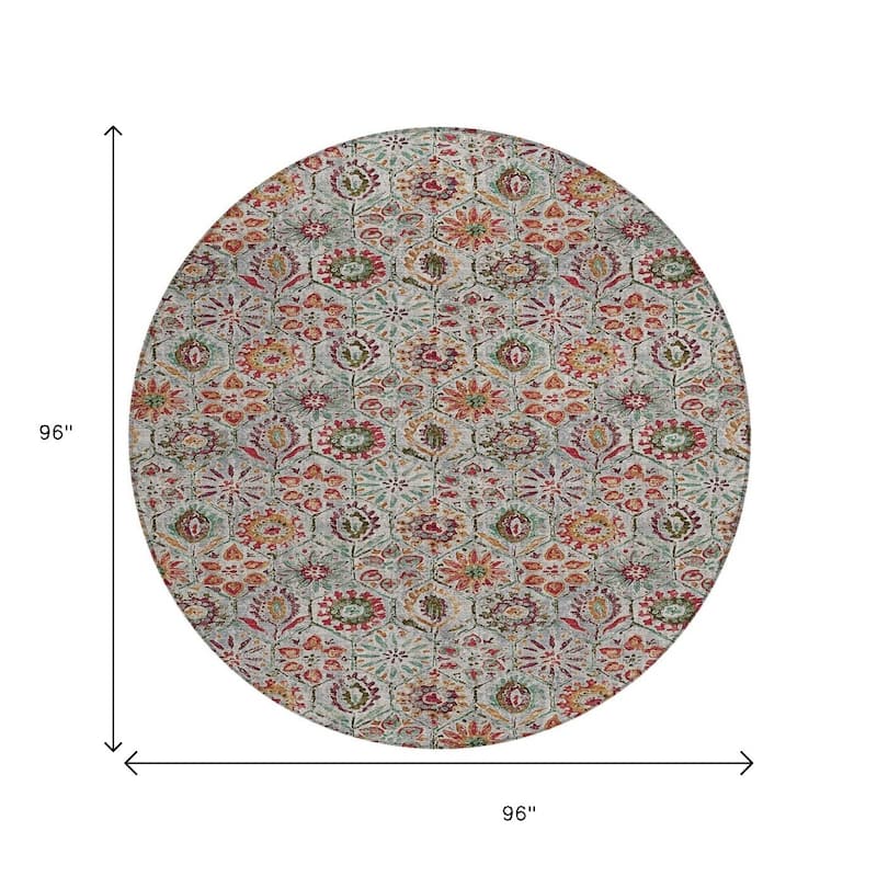 HomeRoots Floral Transitional Rectangle Outdoor Rug