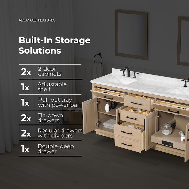 Athea Bathroom Vanity with White Engineered Marble Top