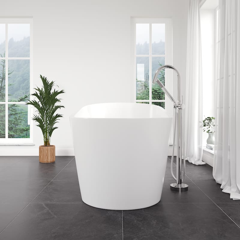 Eviva Luna White Acrylic Slipper Freestanding Bathtub
