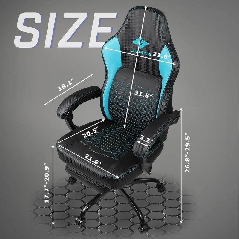 Bossin Gaming Chairs with Footrest, Big and Tall Chair 400 Capacity, Racing Style Computer Chair with Ergonomic Lumbar Support