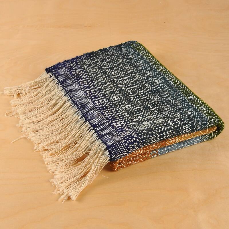Novica Handmade Cozy Stripes Wool Throw