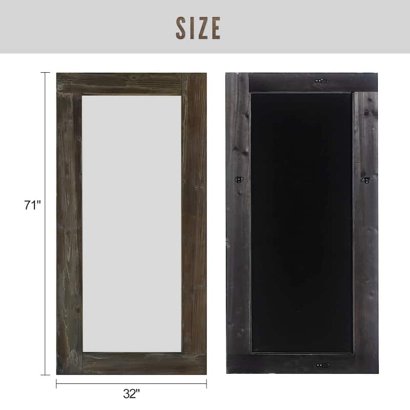 Vintage Wood Framed Dressing Mirror Floor Mirror Farmhouse