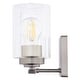 preview thumbnail 11 of 10, Park Ridge Bathroom Vanity Lighting Wall Fixture, Clear Glass Shade, Dimmable, LED Compatible, Over Mirror Mount Steel