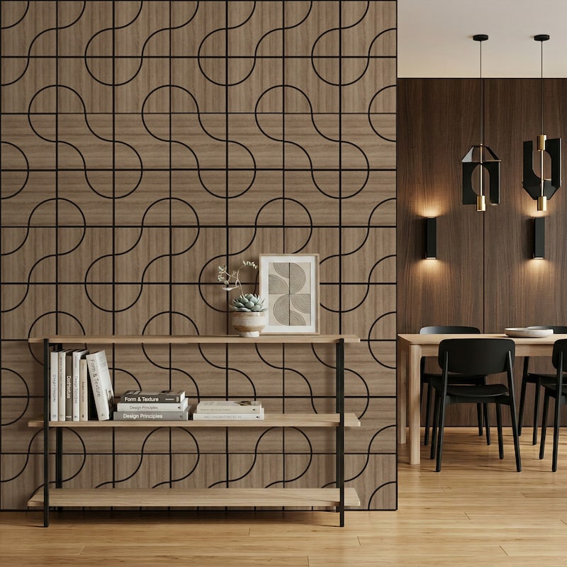 23.6" x 23.6" Wood Acoustic Wall Panels for Ceiling and Wall Decor, 4-Pack (15 sq ft)