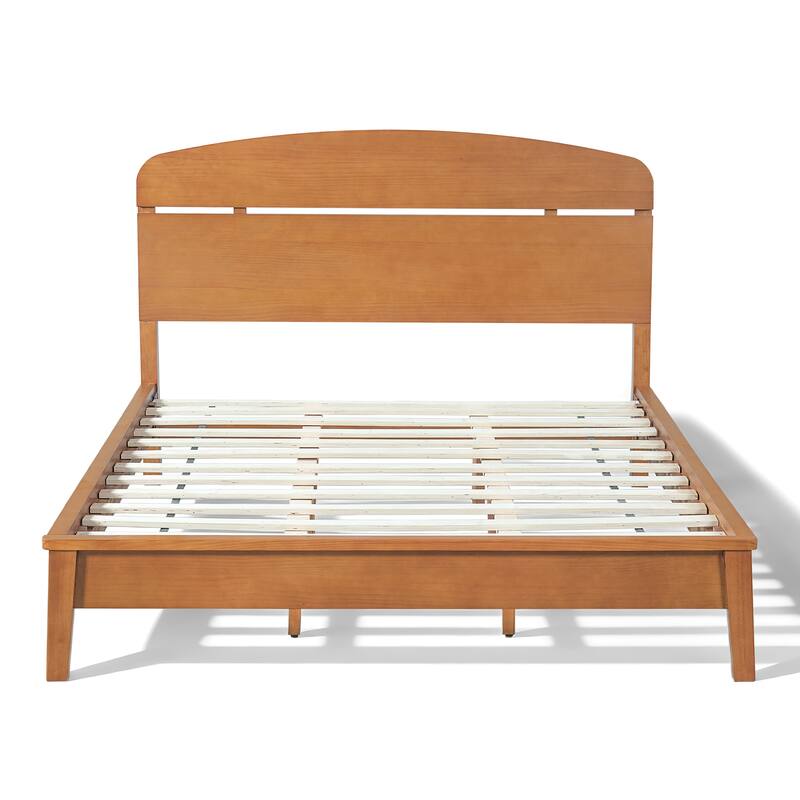 Christopher Knight Home - Rubber Wood Platform Bed with Curved Headboard