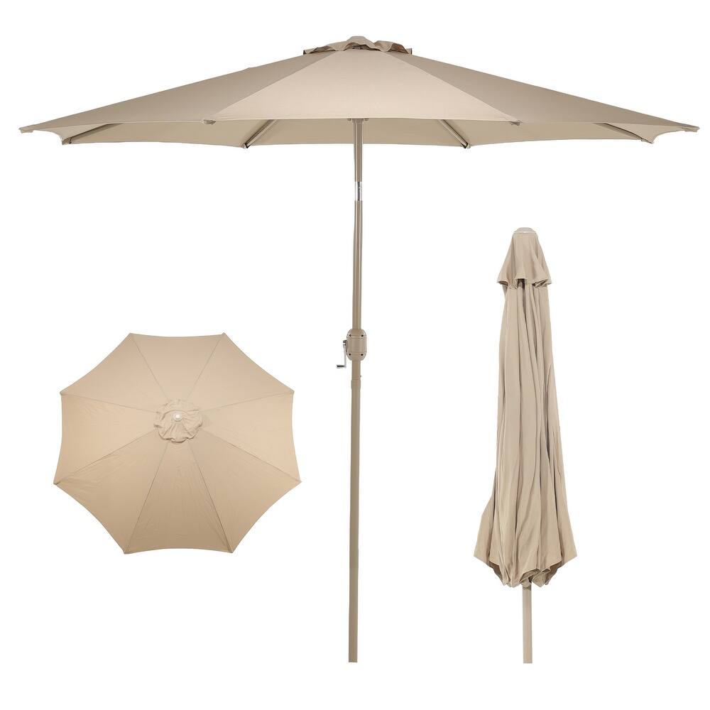 Aoodor 9FT Outdoor Patio Market Umbrella with Push Button Tilt and Crank
