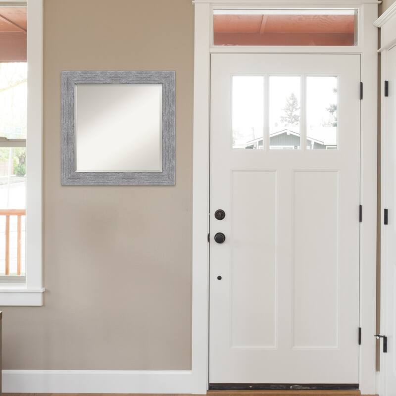Beveled Wall Mirror - Bark Rustic Char Frame