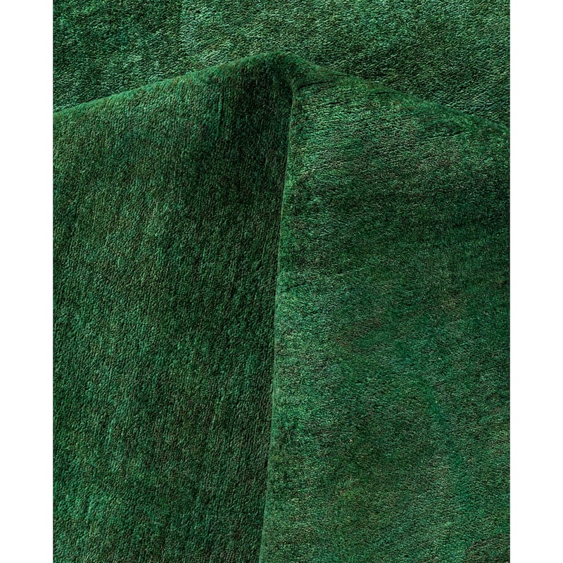 Overdyed One-of-a-Kind Hand-Knotted Area Rug - Green - 6' 1" x 9' 5"