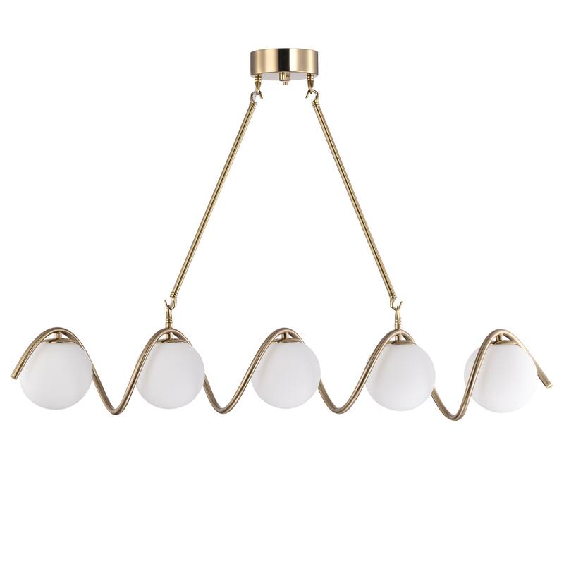 Dazzle 33 Inch Modern Glass Globe Pendant Chandelier 5-Light