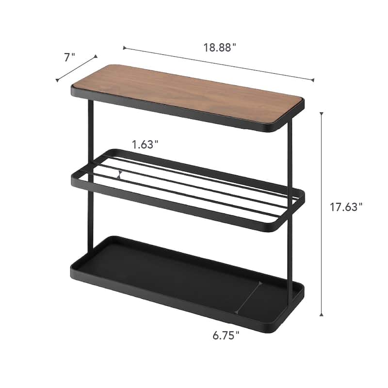 Yamazaki Home Storage Table, Steel, Holds 22.2 lbs, No Assembly - L 7.09 x W 18.9 x H 17.32 inches