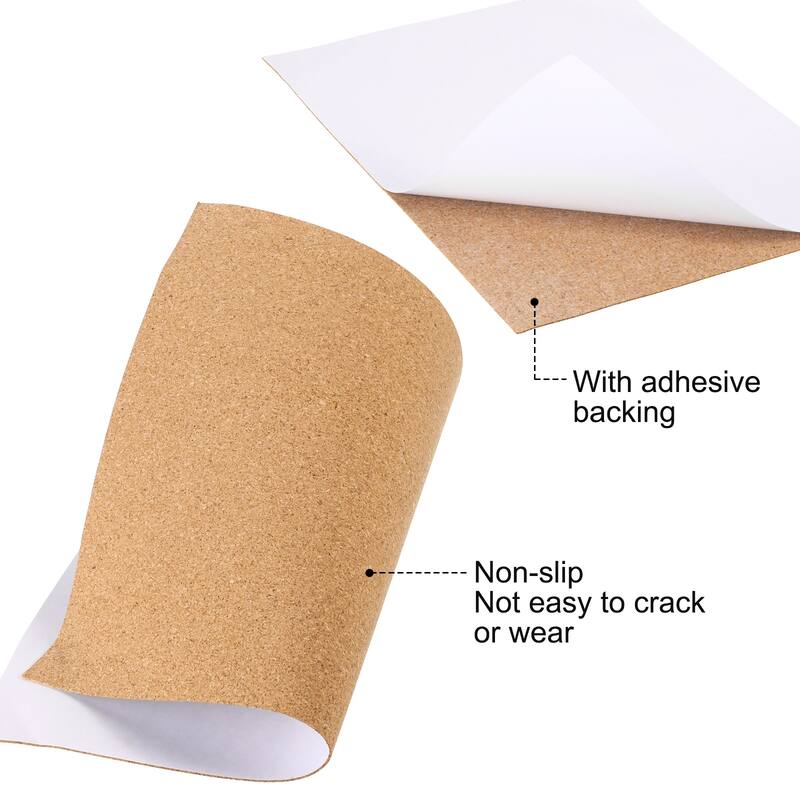 Self-Adhesive Cork, Rectangle Coaster Mat Backing Sheet - Brown