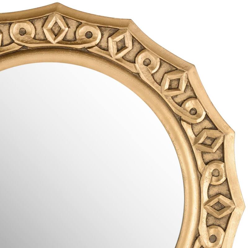 SAFAVIEH Janay Lace Gold 25-inch Round Decorative Mirror - 25" x 25" x 0.8" - 25Wx1Dx25H