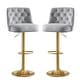 preview thumbnail 21 of 34, HOMYKA 360 Degrees Swivel Bar Chair With Adjustable Height and Metal Feet Bar Stool Set of 2 Grey