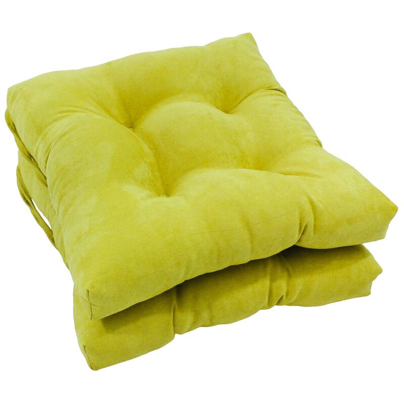 16-inch Square Indoor Microsuede Chair Cushions (Set of 2, 4, or 6) - Set of 2 - Mojito Lime