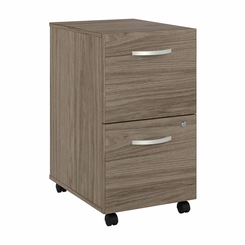 Hybrid 2 Drawer Mobile File Cabinet by Bush Business Furniture - Modern Hickory