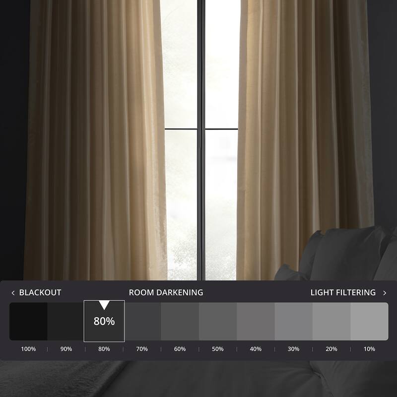 Exclusive Fabrics Vintage Textured Faux Dupioni Silk Room Darkening Curtains (1 Panel)