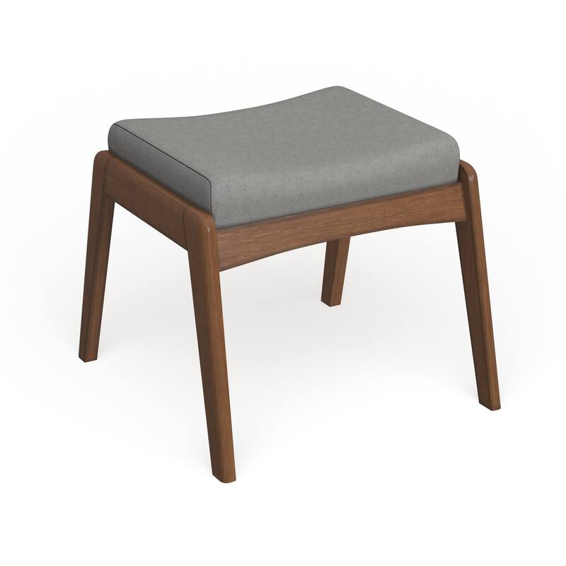 Carson Carrington Forssa Mid-century Walnut Upholstered Ottoman