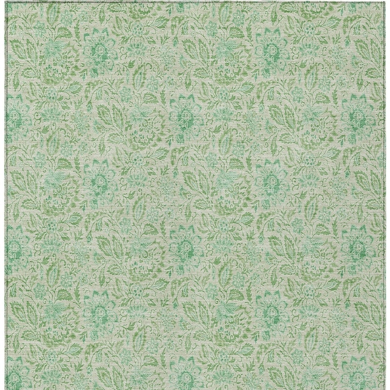 HomeRoots Floral Transitional Rectangle Outdoor Rug