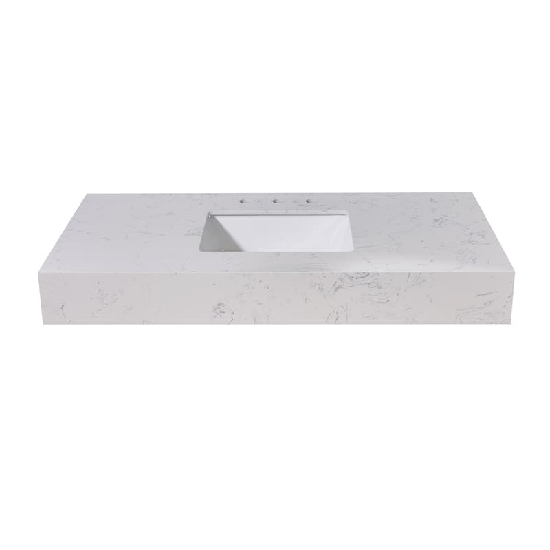 Altair Merano Bathroom Vanity Countertop in Aosta White Apron Finish Without Vanity