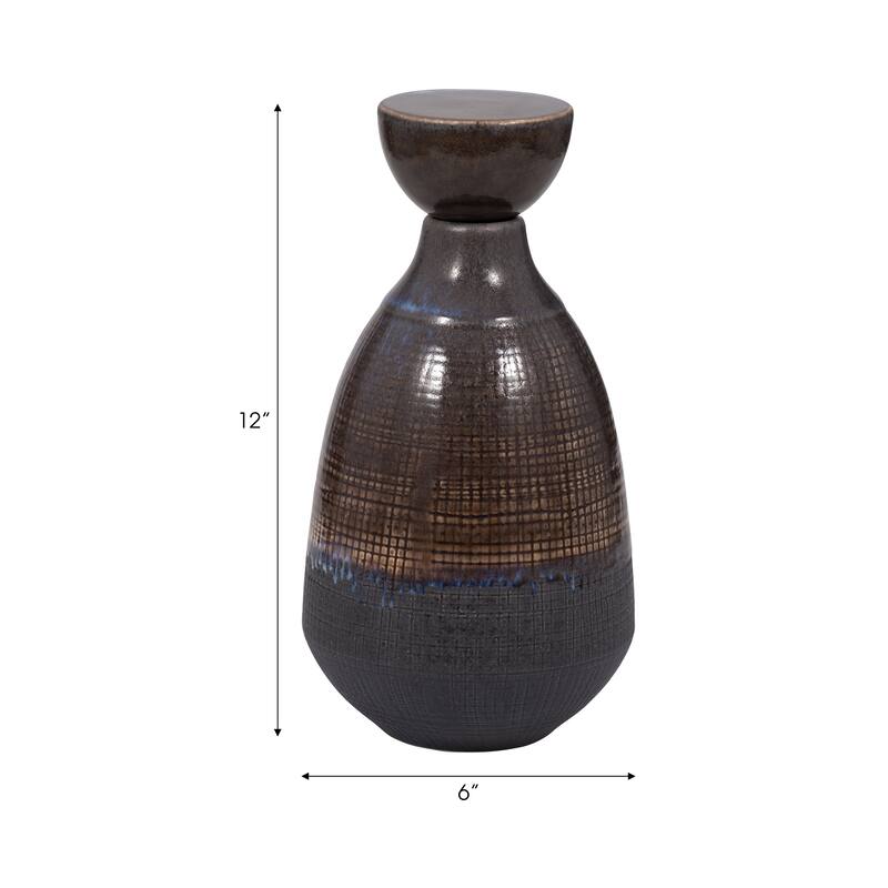 Sagebrook Home Neader Ceramic Vase - Stoneware, Novelty, Textured Gradient