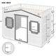 preview thumbnail 5 of 14, Elegant Design Full Size House Loft Bed With Ladder-White+Gray Frame Modern Multi-Functional Children's Bed