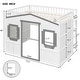 preview thumbnail 69 of 112, Solid Wood House Loft Bed With Ladder for Kids, Boys and Girls, Bedroom