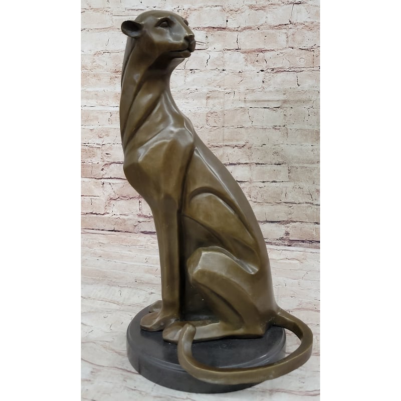 Modern Art Extra Large Mountain Lion Bronze Sculpture By Henry Moore Figurine