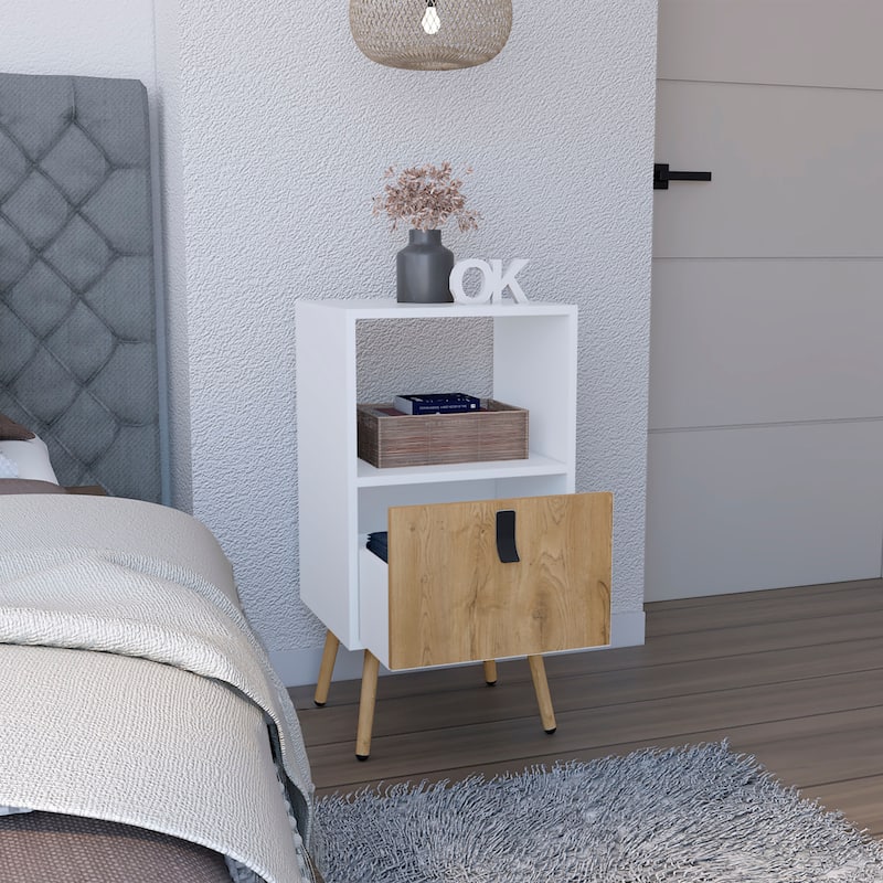 Tall Nightstand 29"H,with One Drawer and Functional Storage,Small Dresser for Bedroom,College Dorm,Dormitory