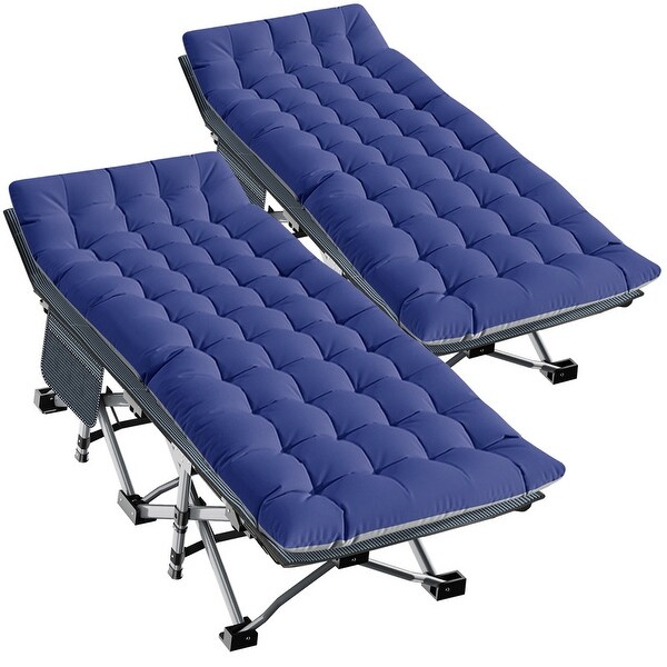DoCred Oversized XXL Folding Camping Cot with Mattress with Carry