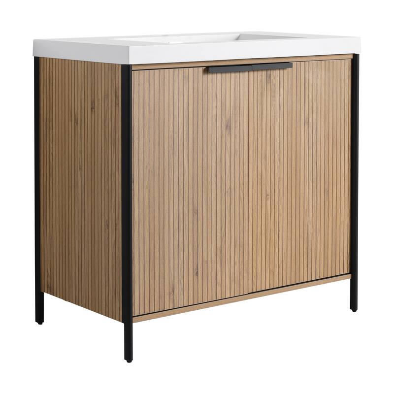 36" Freestanding Bathroom Vanity with Resin Sink