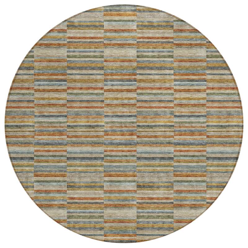 HomeRoots Striped Transitional Rectangle Outdoor Rug