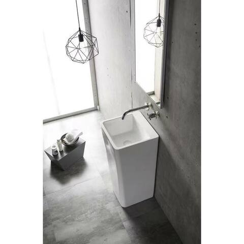 Colin Polymarble 16" Pedestal Bathroom Sink With Light