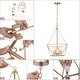 preview thumbnail 9 of 7, Rella Modern 4-light Lantern Chandeliers Brass Gold Pendant Lights for Dining Room - D15.5" x H81.5''