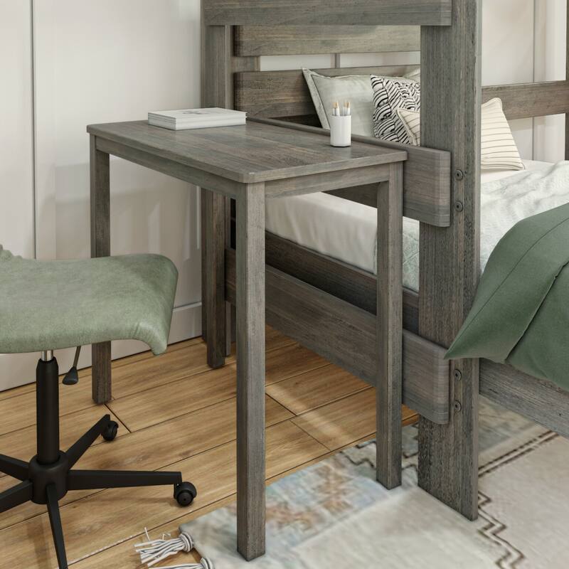 Max and Lily Farmhouse Twin over Twin L-Shaped Bunk Bed with Desk
