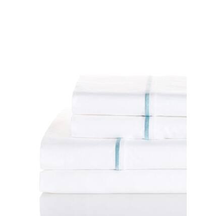 Percale Single Marrow Embroidery Bed Sheet Set & Pillowcase Pair