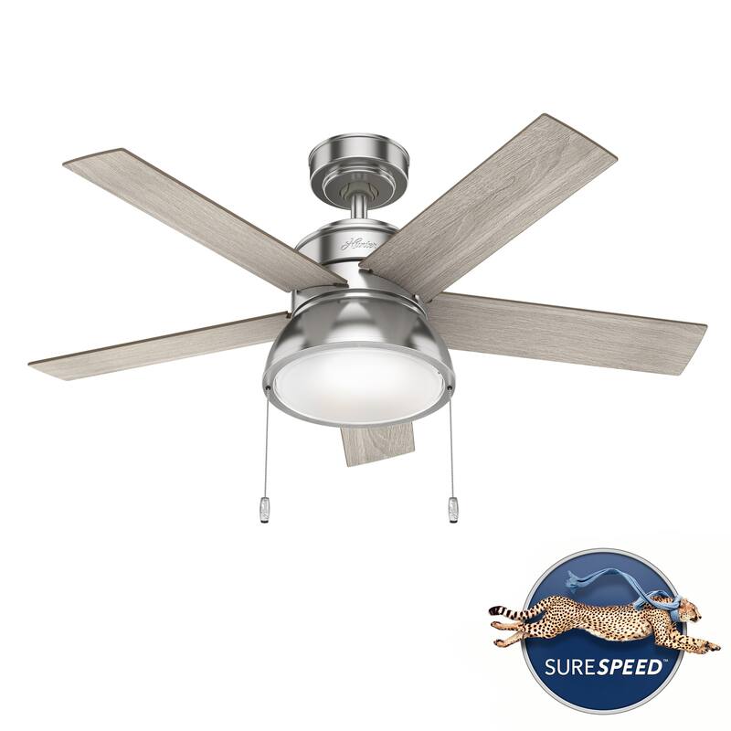 Hunter 44" Lilliput Indoor Ceiling Fan with LED Light, Pull Chain - Modern Industrial, Farmhouse - Exclusive SureSpeed!
