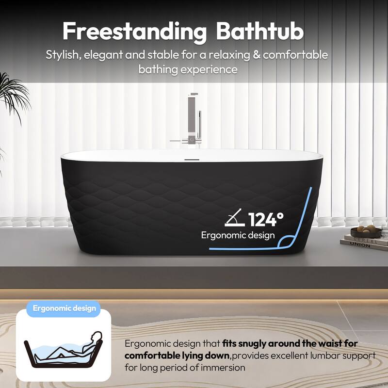 London Freestanding Acrylic Soaking Bathtub