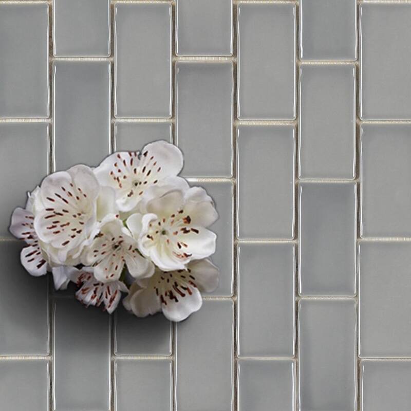 The Tile Life Metro 12x11 Light Grey Brick Porcelain Backsplash Wall Tile