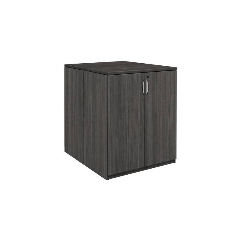 Stand Up Back-to-Back Storage Cabinet with Lateral File - Ash Grey Locking Office Organizer with Adjustable Shelves