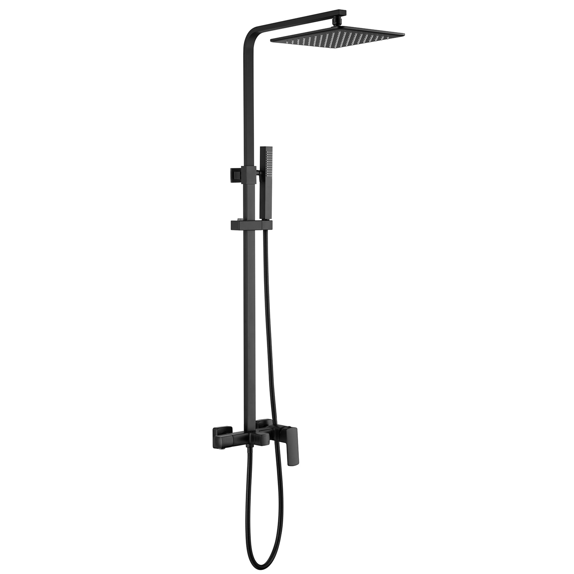 Exposed Wall-Mounted Shower System with tub spout and rough-in Valve