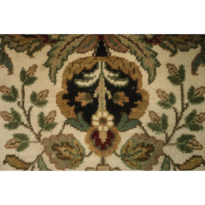 Hand Knotted Oriental 100% Wool Carpet Traditional Floral Black Agra Area Rug - 11' 11'' X 9' 2''