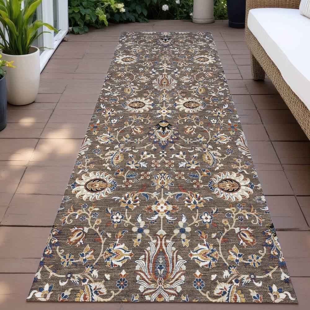Machine Washable Indoor/Outdoor Traditional Persian Chantille Rug