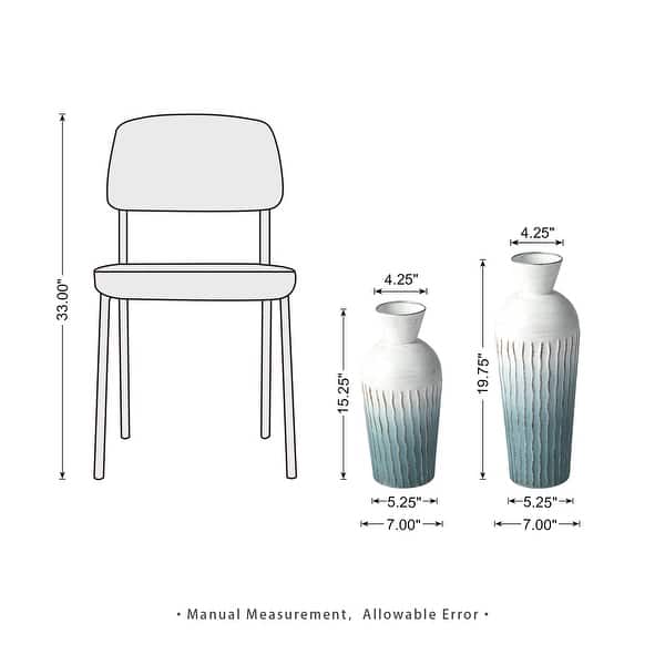 Glitzhome Set of 2 Abstract Ombre Aqua Metal Vases - Bed Bath & Beyond ...